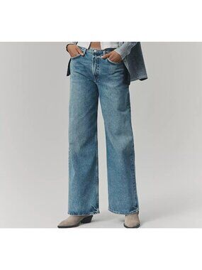 AGOLDE Keira Mid Rise Wide Leg Jeans Casual Y2K 90s Basic Relaxed Womens 31
